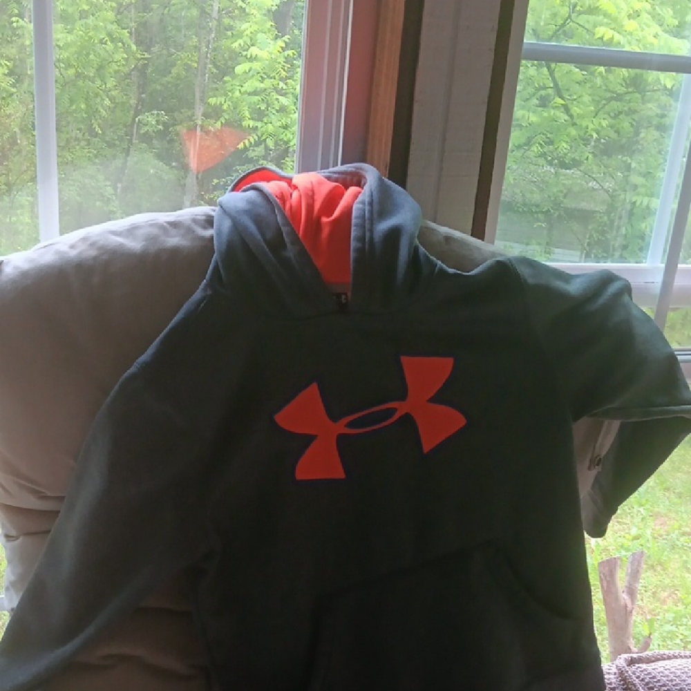 Under Armour Kids' Gray and Orange Hoodie